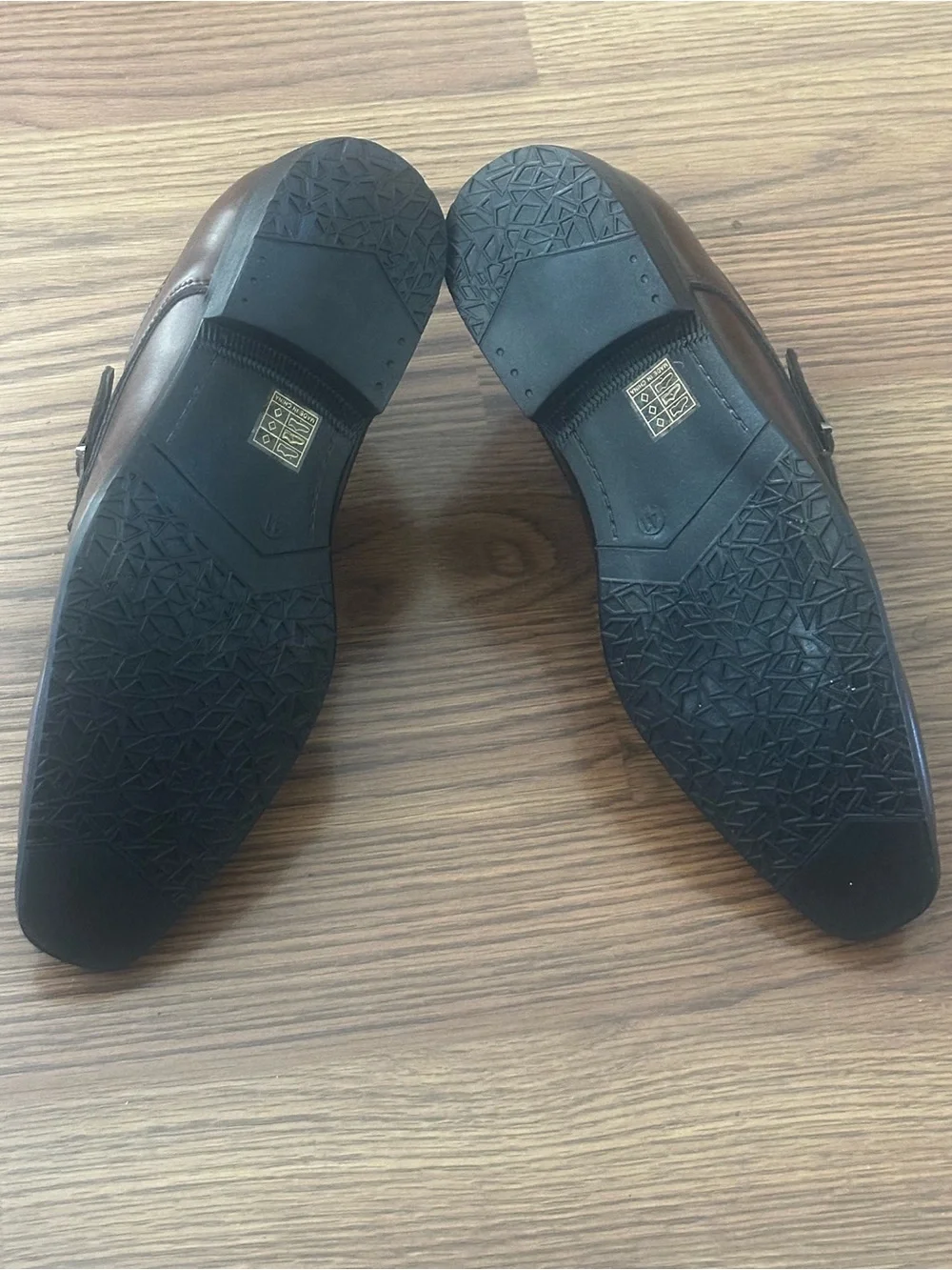 Brown Men's Leather & Suede Monk Strap Dress Shoes
